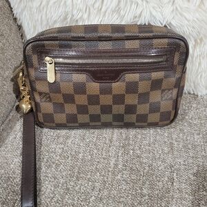 Louis Vuitton Damier Ebene Billets Macao Clutch Bag